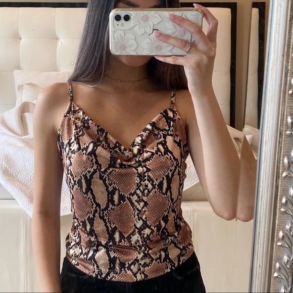 Urban Outfitters Tops - UO Snakeskin Cowlneck Camisole